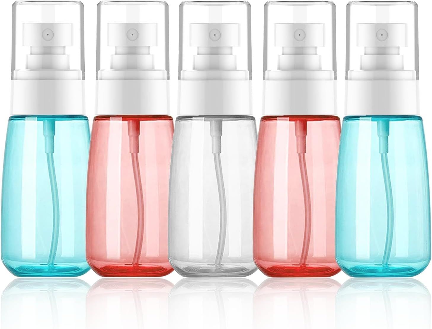 2 oz Travel Spray Bottles TSA Approved，Leak Proof Travel Size Mini Small Fine Mist Spray Bottle 2 oz for Face Hair (5 Pack)