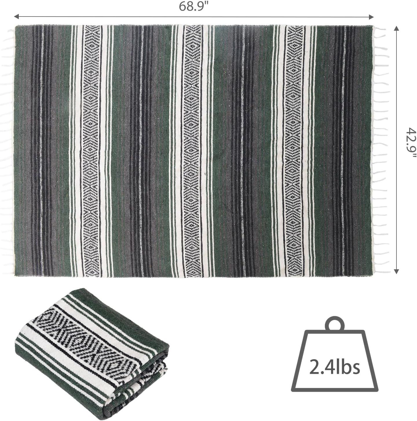 Handwoven Mexican Blanket - Lightweight Yoga