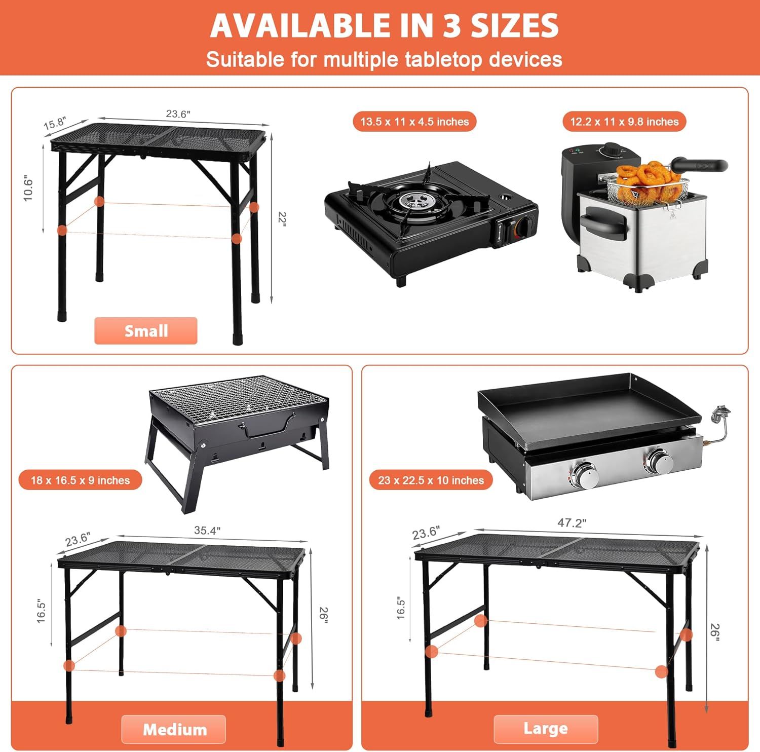 Camping Table with Mesh Desktop