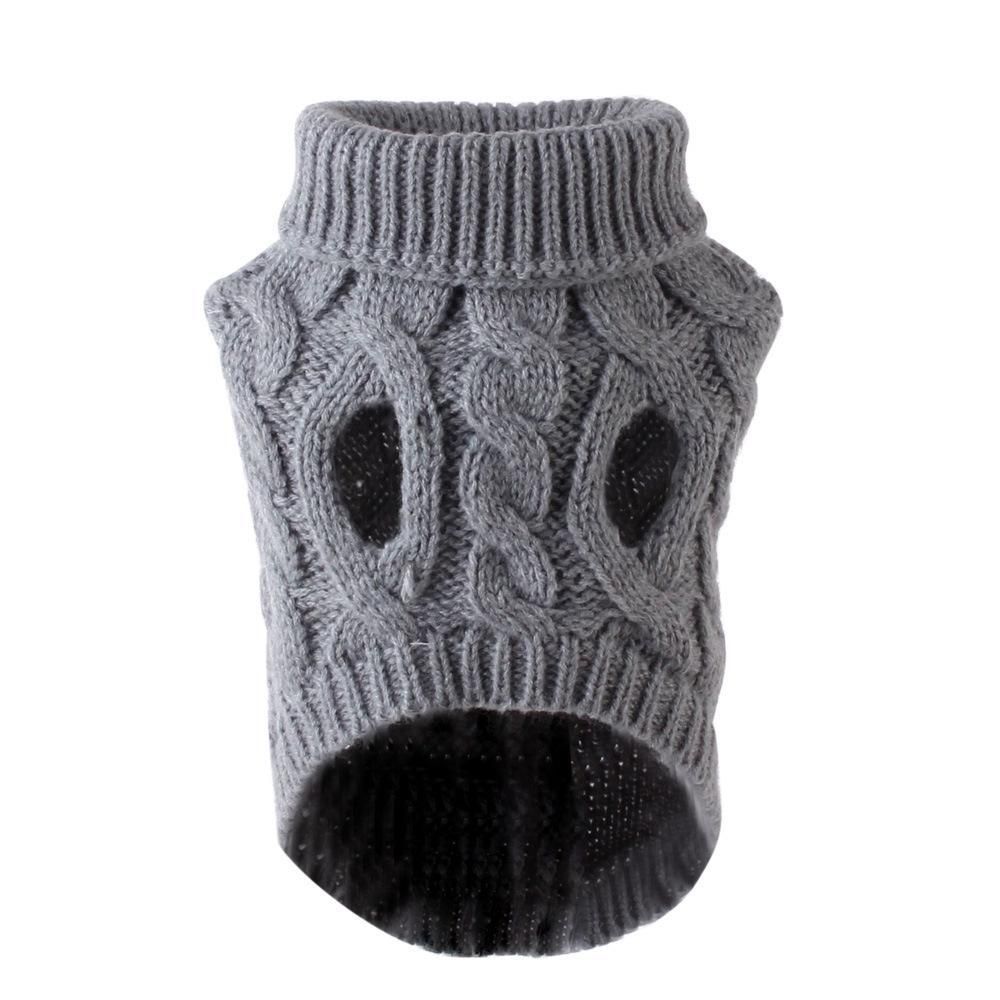 Pet Dog Sweater Pet Turtleneck Knitting Sweater Winter Warmer Clothes Pet Pullover Knitwear - Red