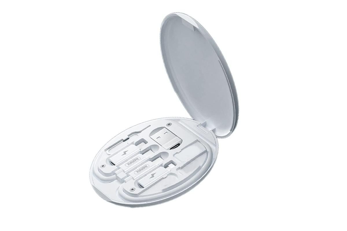 Mini USB Charging Cable Digital Gadgets Storage Box -White
