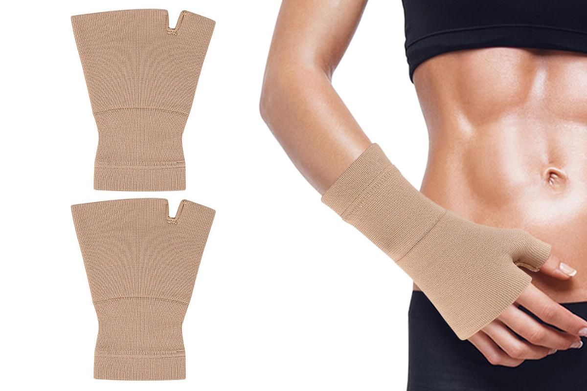 1Pair Wrist Brace Glove Sport Wrist Support for Fitness Weightlifting Skin Tone - M 1Pair Wrist Brace Glove Sport Wrist Support for Fitness Weightlifting Skin Tone - M