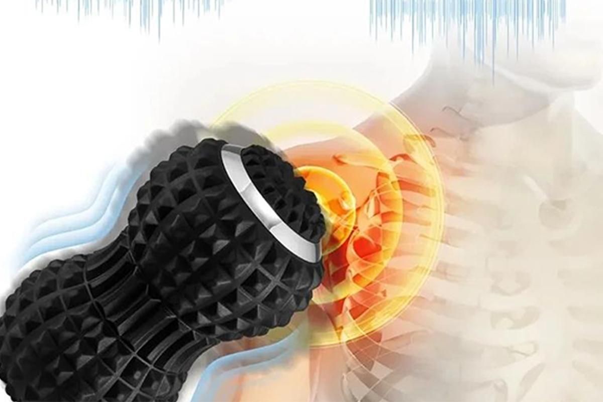 Vibrating Roller Massager Electric Massage Ball Back Foot Muscle Pain Relief -Black