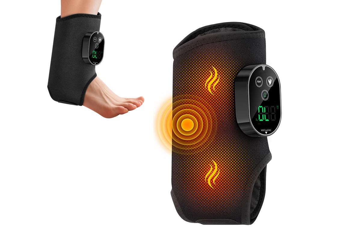 Electric Foot Ankle Massager Joint Pain Relief Heating Vibration Hot Compress - Black Electric Foot Ankle Massager Joint Pain Relief Heating Vibration Hot Compress - Black