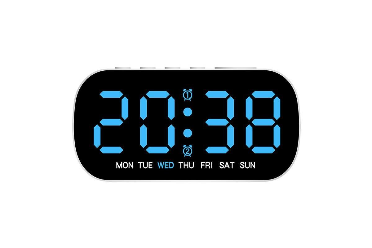 Electric Digital Alarm Clock LED Display Battery Backup Snooze Dual Alarm Clock - Blue Electric Digital Alarm Clock LED Display Battery Backup Snooze Dual Alarm Clock - Blue