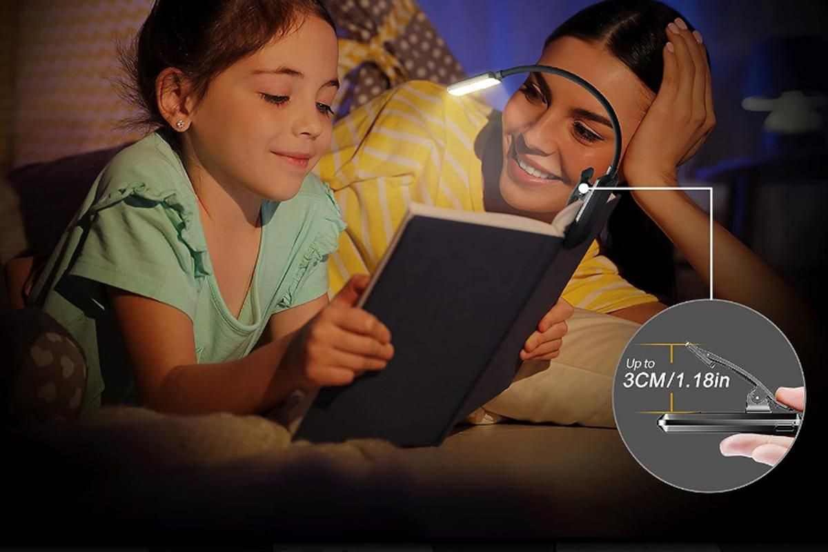 Rechargeable LED Book Light with 3 Adjustable Color Temperatures