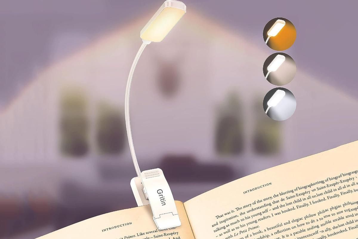 Rechargeable LED Book Light with 3 Adjustable Color Temperatures