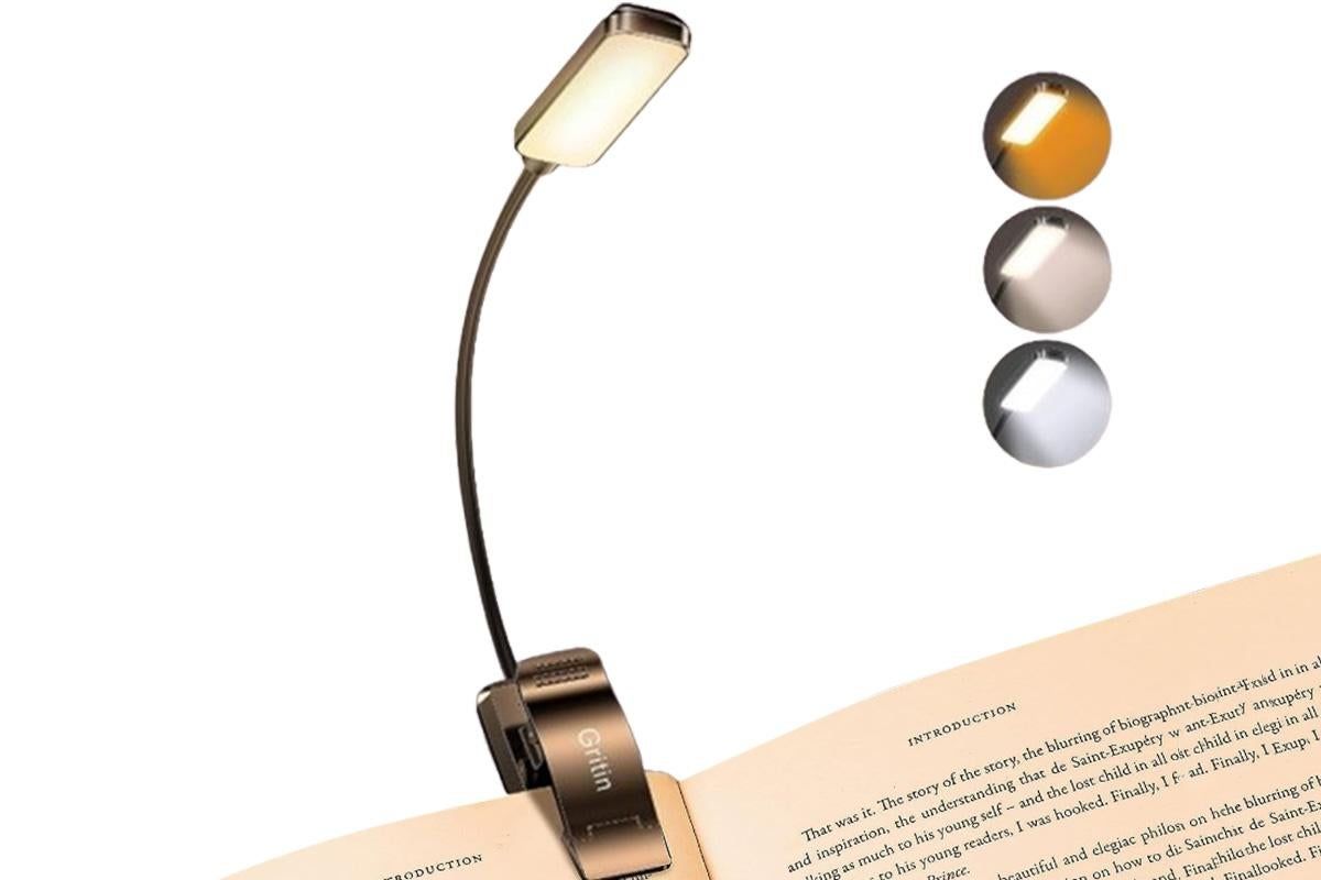 Rechargeable LED Book Light with 3 Adjustable Color Temperatures