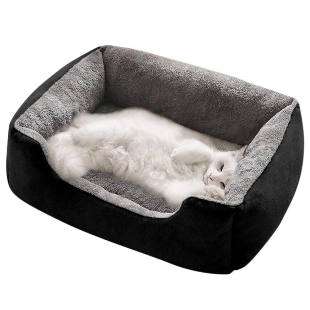 Rectangle Pet Bed for Dogs Cats Beds Warming Soft Calming Sleeping Puppy Bed Black - XL