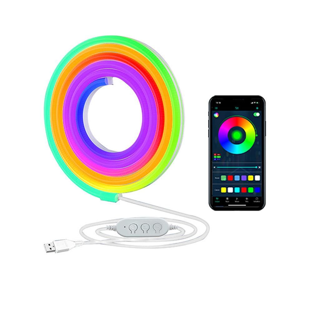 1 Set USB Neon LED Strip Light Music Sync Color Changing for Room Decor 2 m