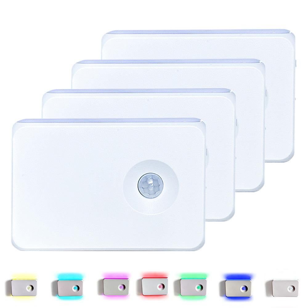4Pcs Motion Sensor Night Lights for Stairs Indoor Hallway Stairway Bathroom RGB
