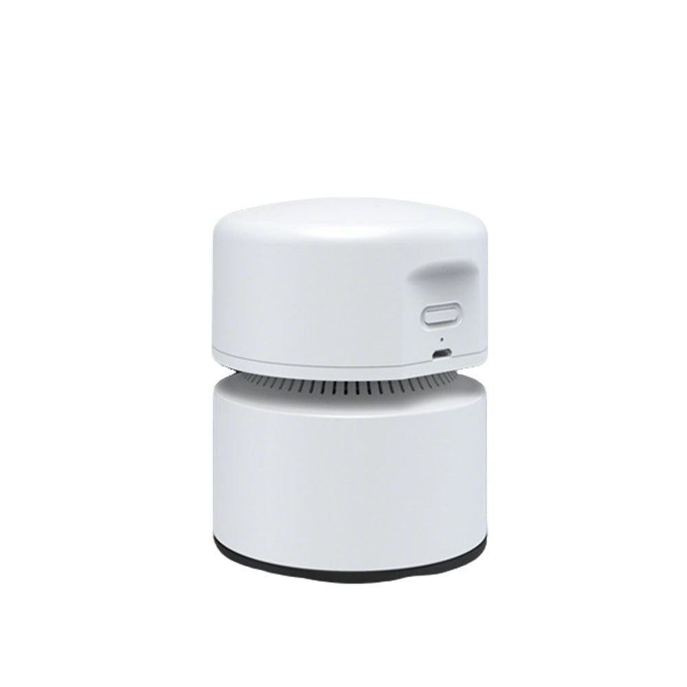 Mini Desktop Vacuum Cleaner Rechargeable USB Desk Sweeper for Home Office White