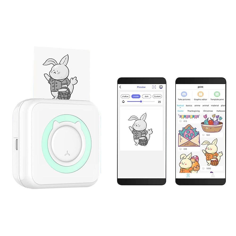 Portable Bluetooth Wireless Mini Printer Heat-Sensitive Print Maker Green