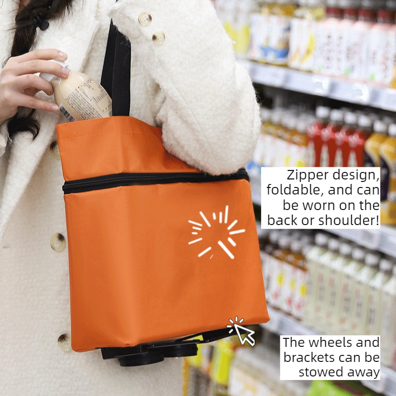 Foldable Shopping Trolley with Wheels