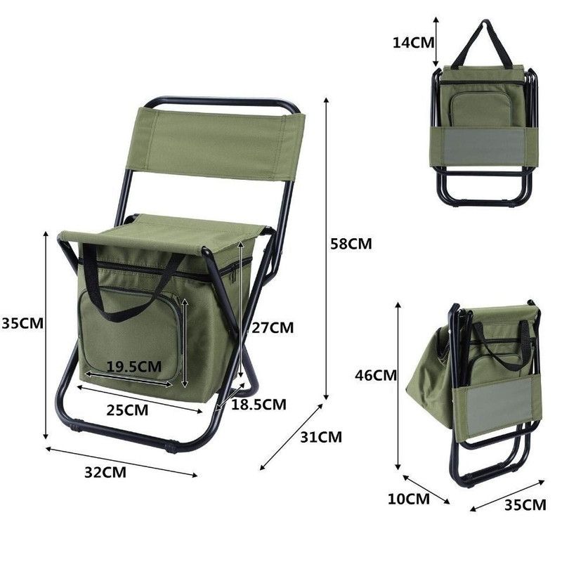 3-in-1 Outdoor Folding Chair with 10L Insulated Cooler
