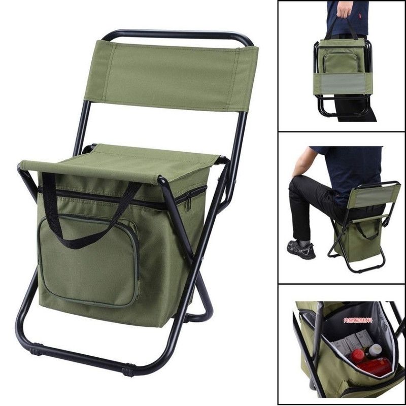 3-in-1 Outdoor Folding Chair with 10L Insulated Cooler
