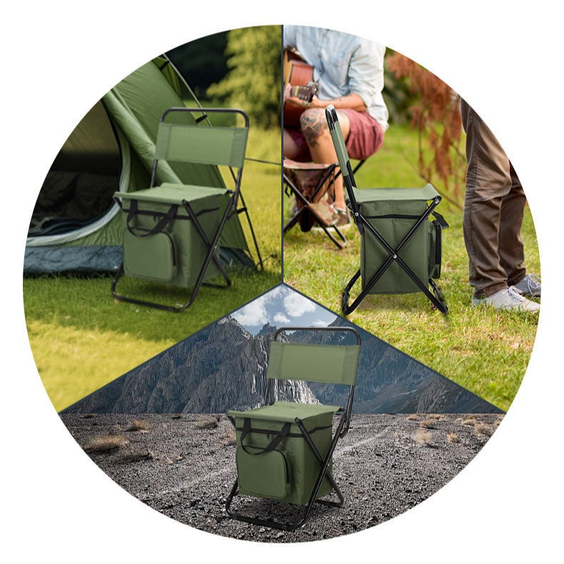 3-in-1 Outdoor Folding Chair with 10L Insulated Cooler