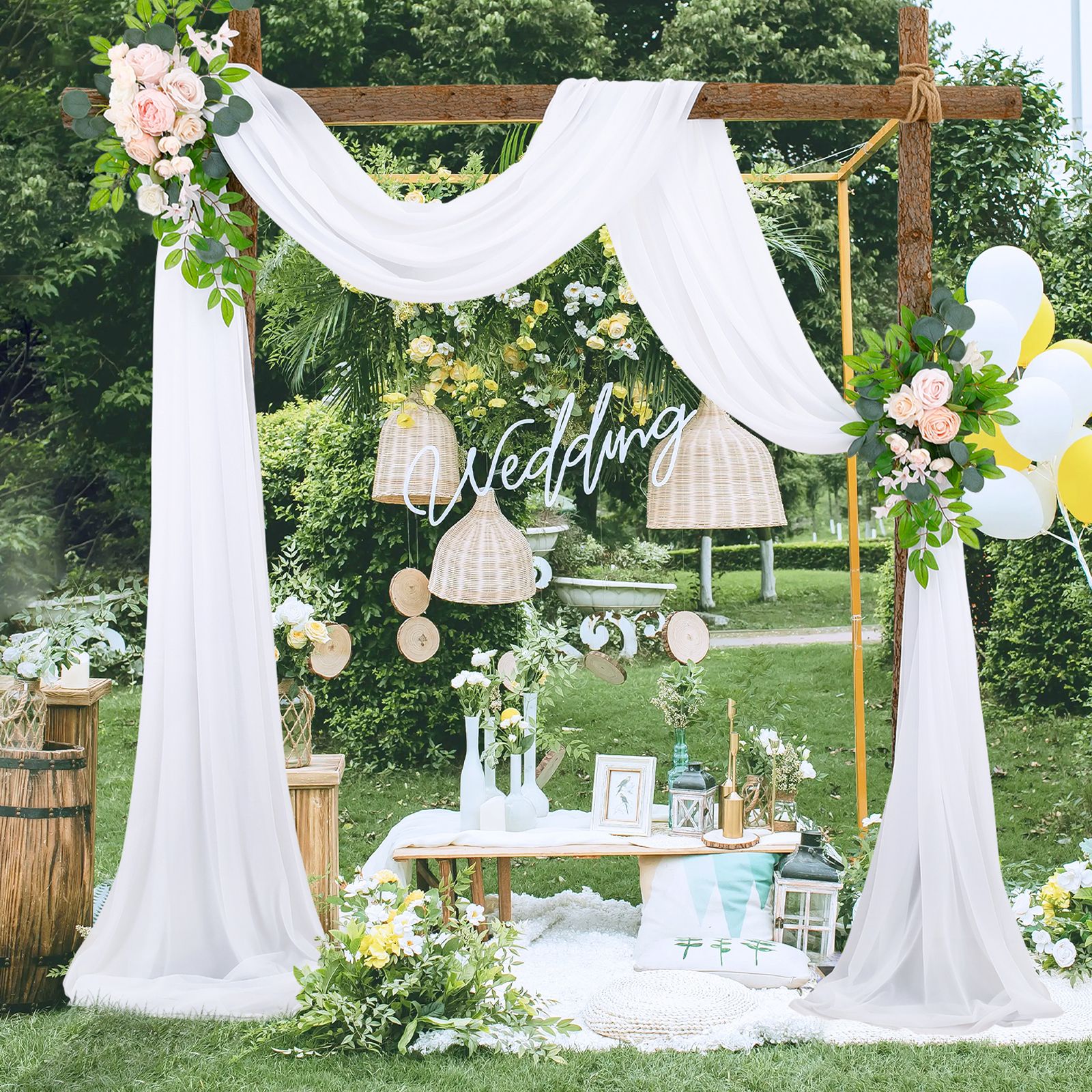 Wedding Arch Chiffon Fabric Drapery Wedding Drapery Arch Decoration Wedding Decor