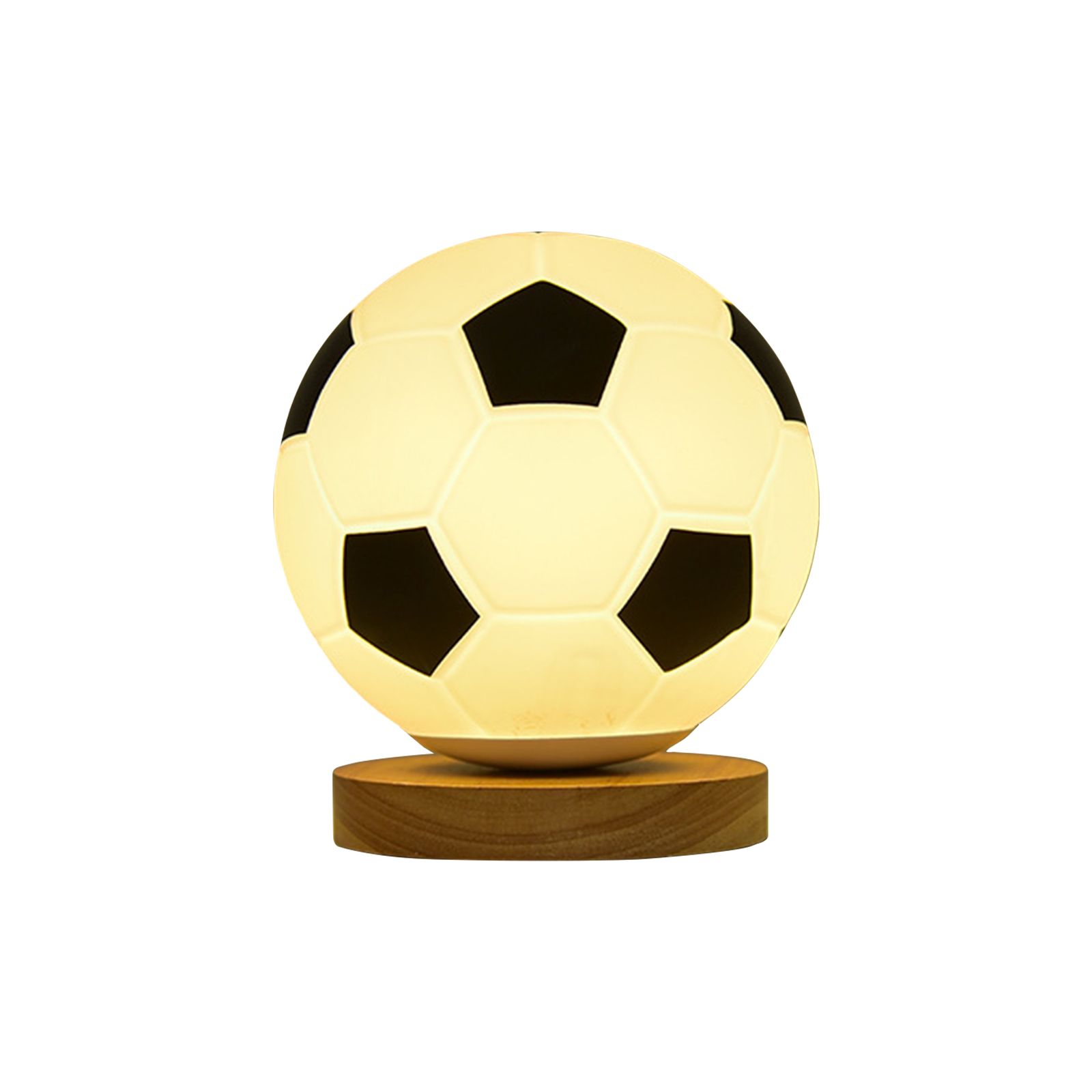 Soccer Remote Control LED Night Light Solid Wood Glass Small Table Lamp Remote Dimming Bedside Bedroom Study Decoration Soccer Remote Control LED Night Light Solid Wood Glass Small Table Lamp Remote Dimming Bedside Bedroom Study Decoration