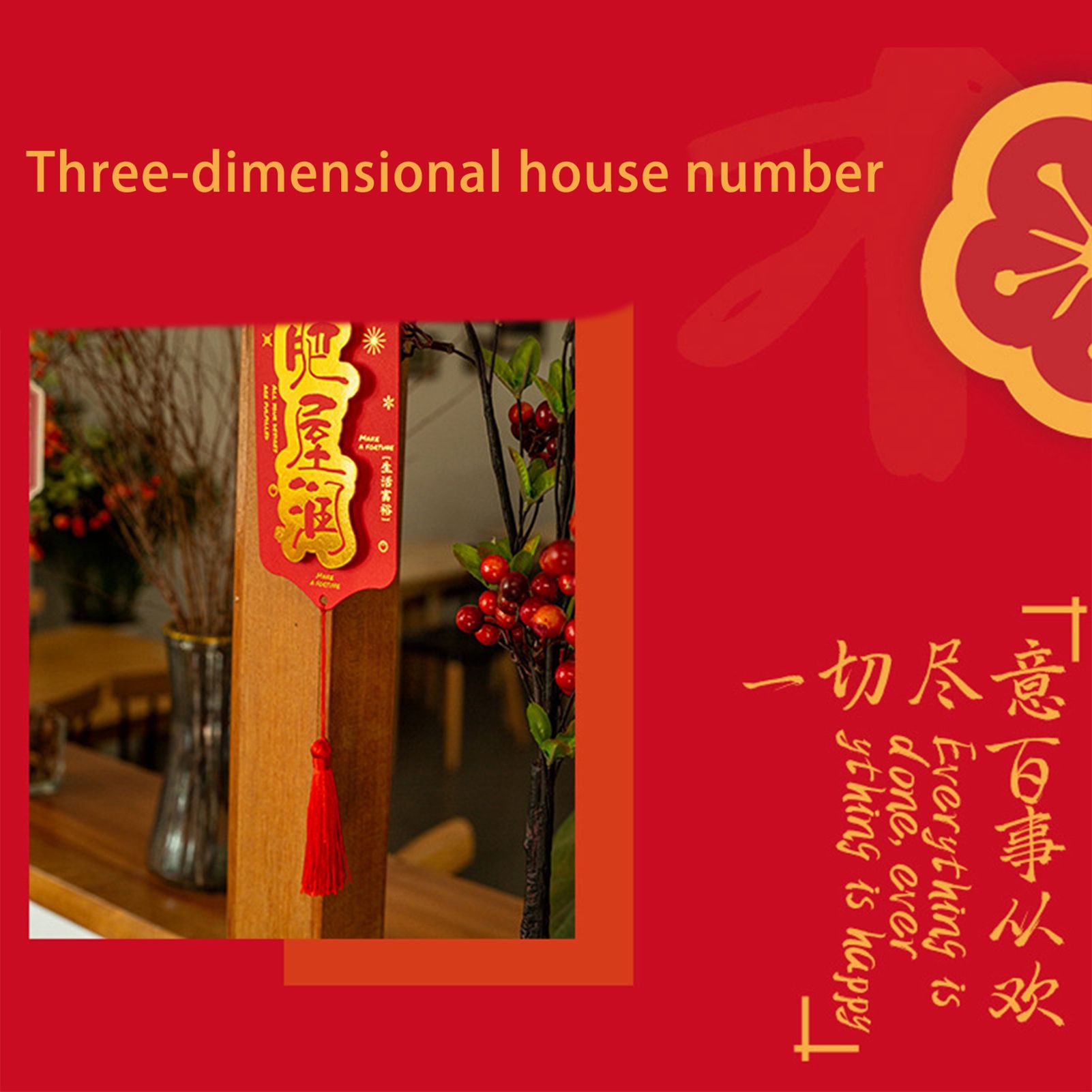 Stereo Door Tag Hanging Card Spring Festival Hanging Door Tag Decor