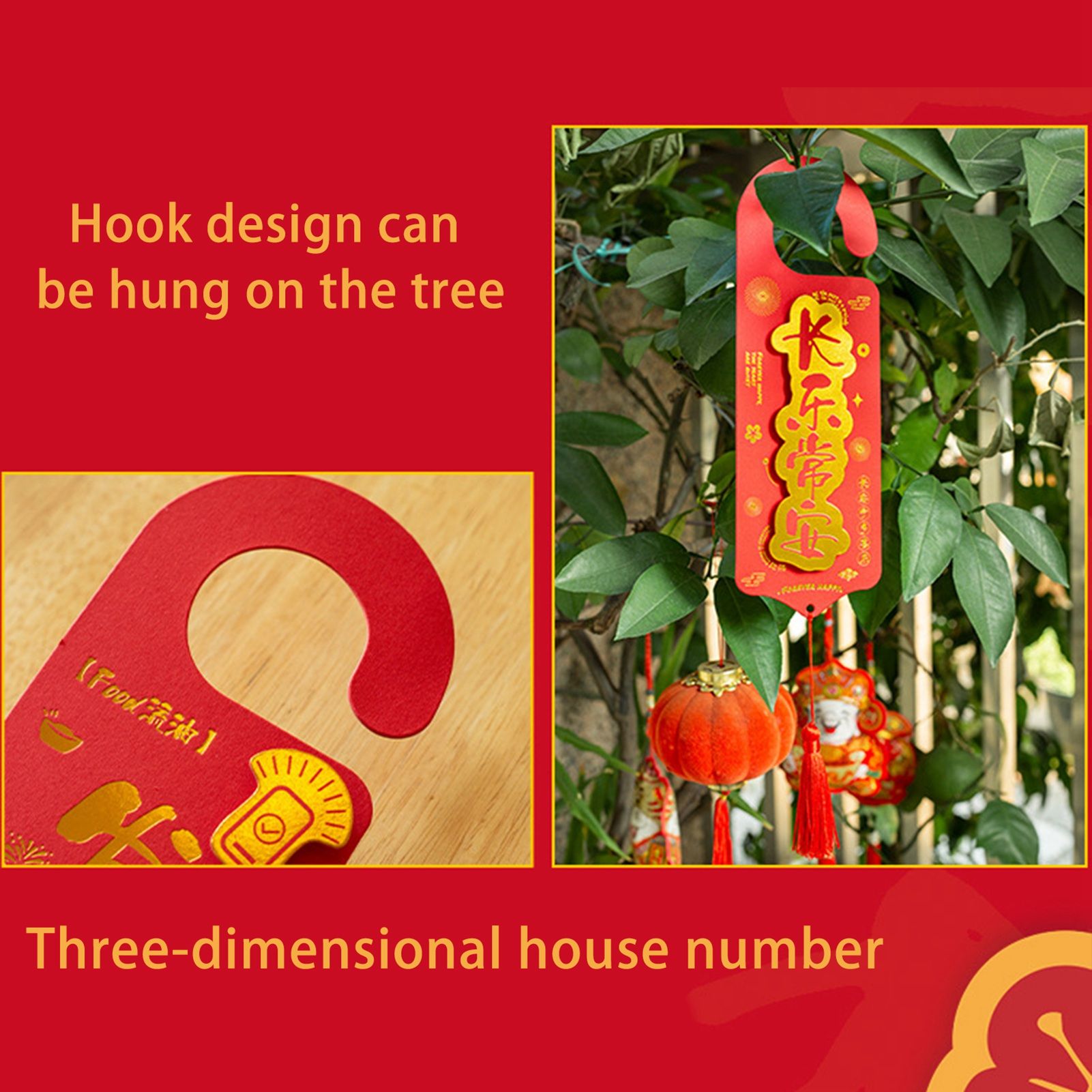 Stereo Door Tag Hanging Card Spring Festival Hanging Door Tag Decor