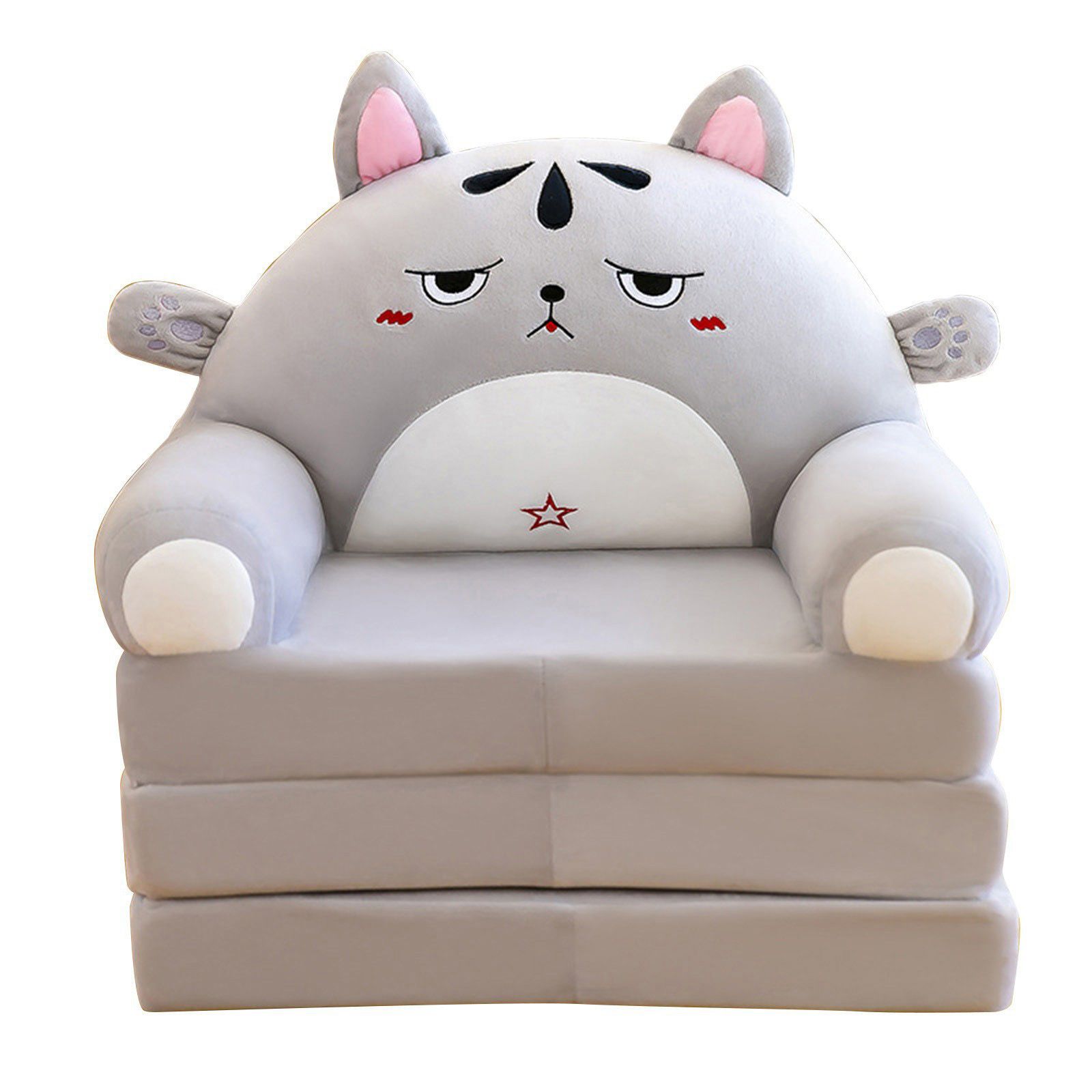 2 in 1 Foldable Children%27s Sofa Cushion Plush Sofa Cute Sofa Chair for Children