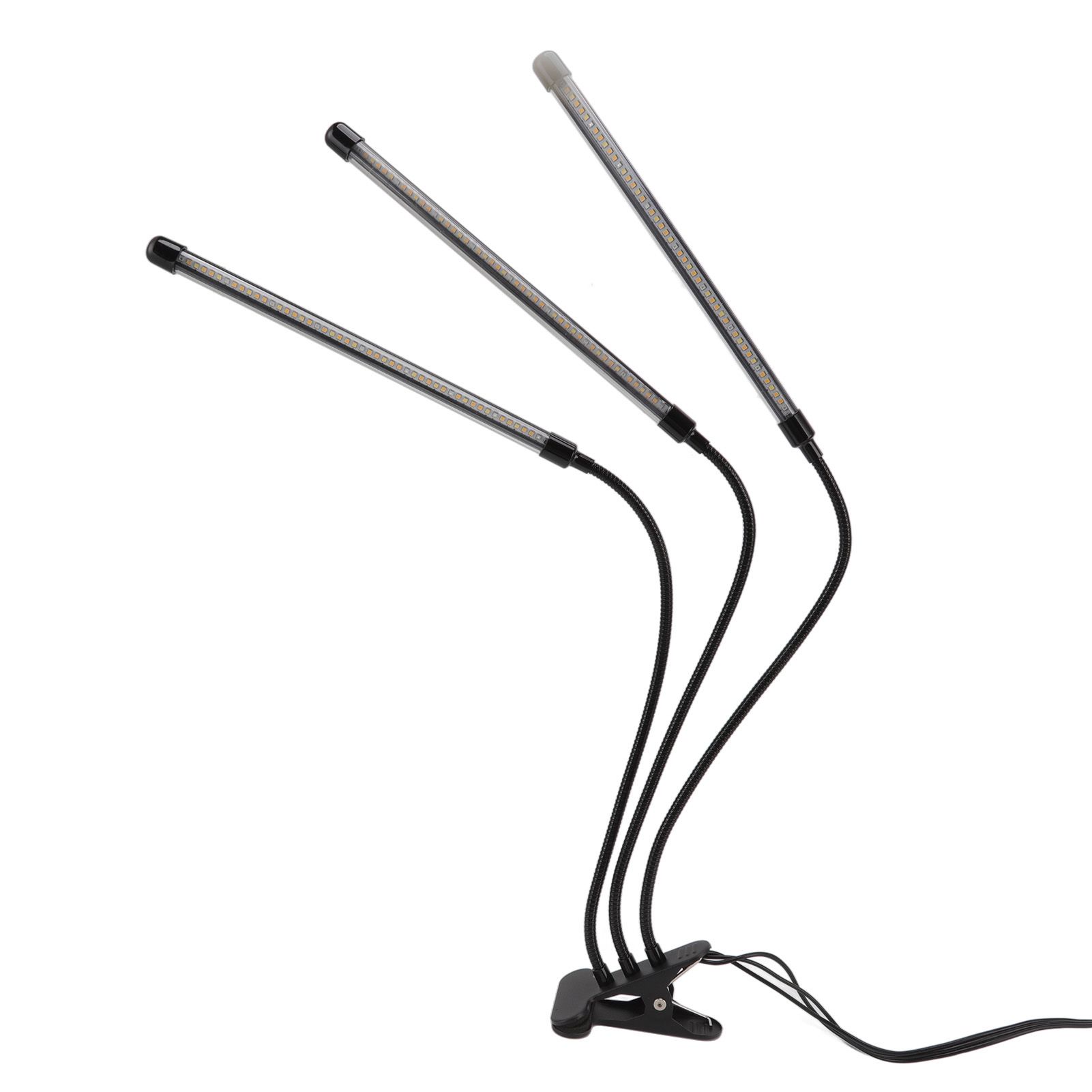 3 Head Clip Plant Light Full Spectrum Red White Warm Light 10 Level Dimmable USB LED Plant Growing Lamp with Timer