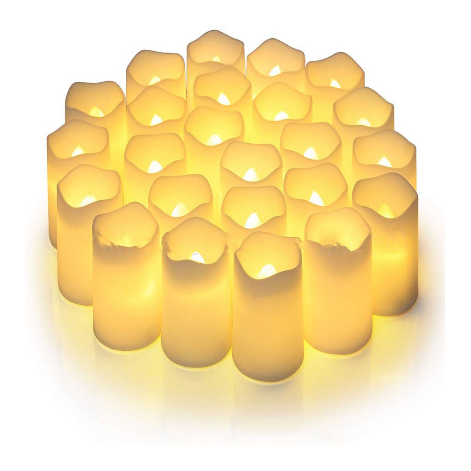 24PCS Electric LED Candles Plastic Electronic Components Tea Light Set For Wedding Confession Decoration Flameless 24PCS Electric LED Candles Plastic Electronic Components Tea Light Set For Wedding Confession Decoration Flameless
