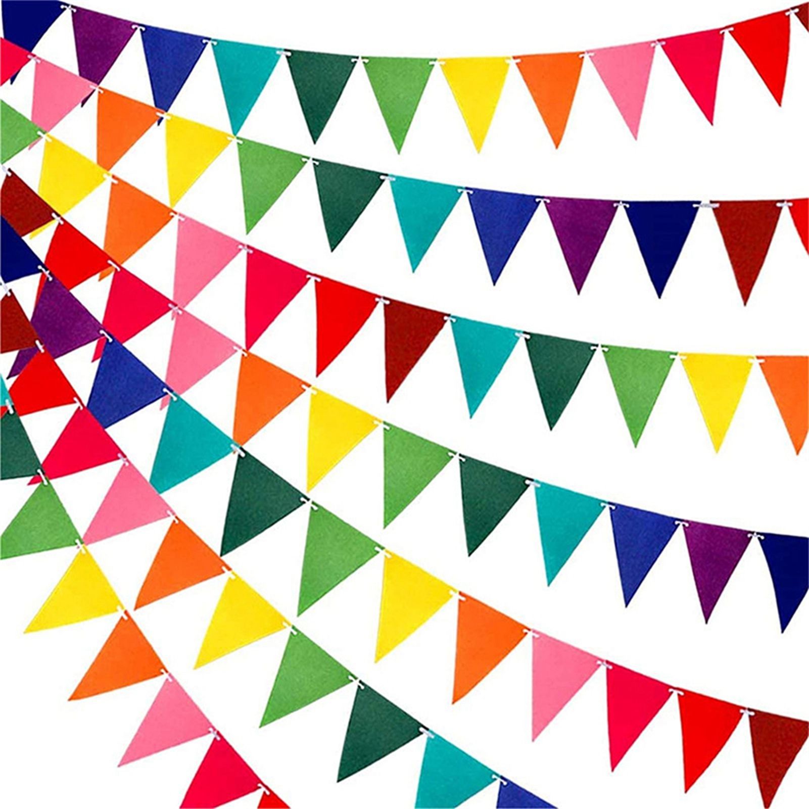 5pcs Party Banner Triquetrous Shape Felt Fabric 18x15x6cm Decorative Flag Pennants for Party Decoration Colored Flag