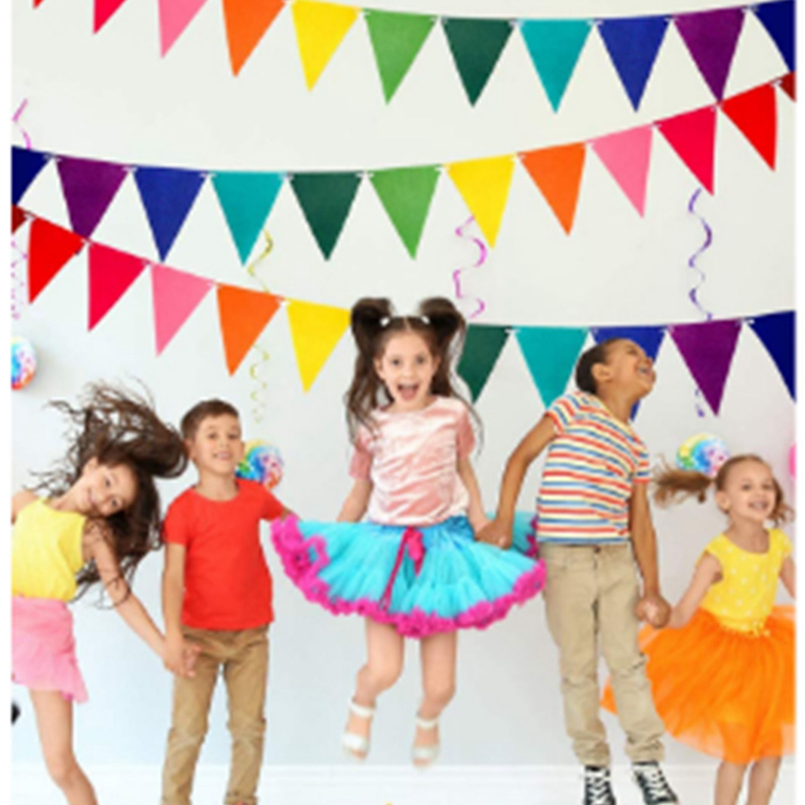 5pcs Party Banner Triquetrous Shape Felt Fabric 18x15x6cm Decorative Flag Pennants for Party Decoration Colored Flag