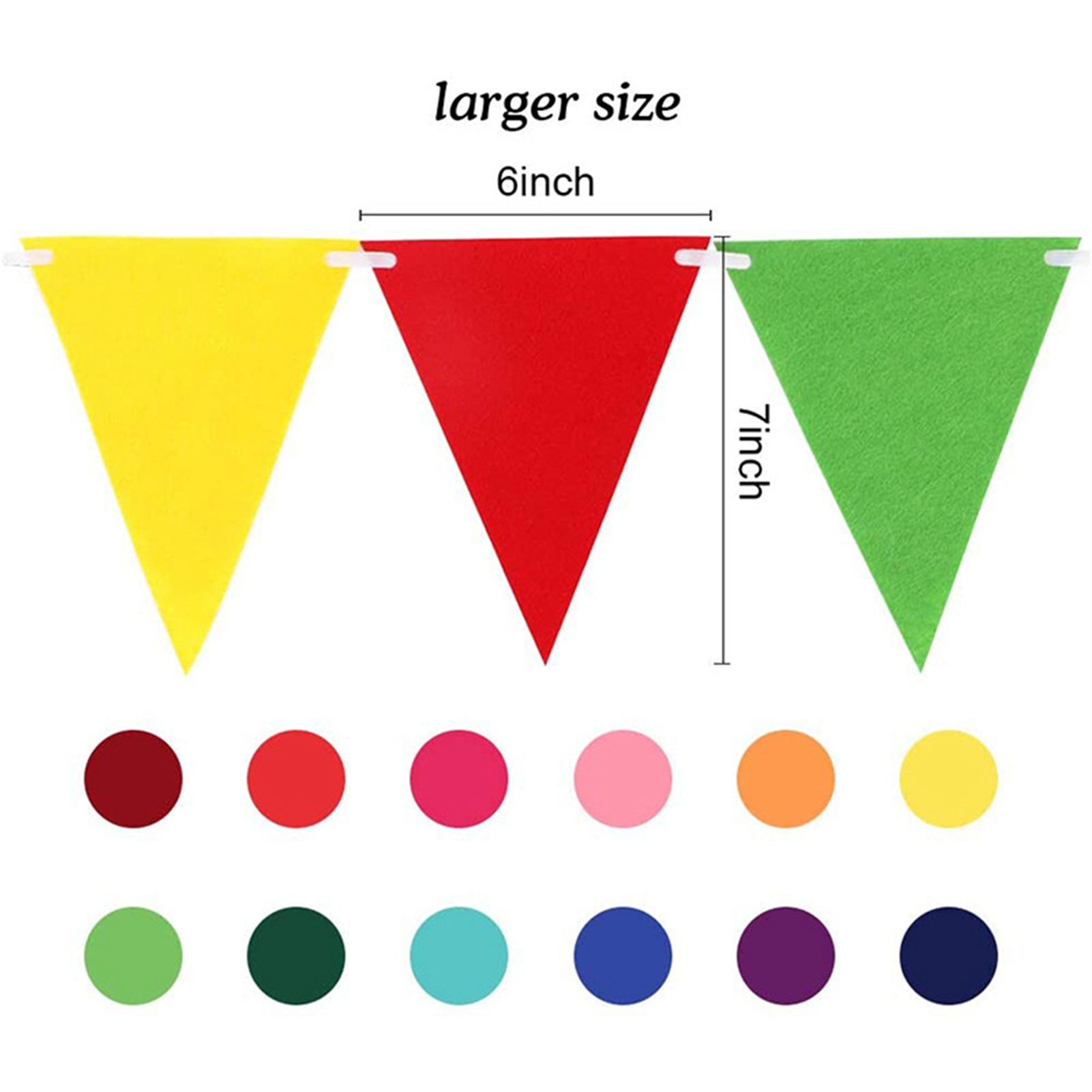 5pcs Party Banner Triquetrous Shape Felt Fabric 18x15x6cm Decorative Flag Pennants for Party Decoration Colored Flag