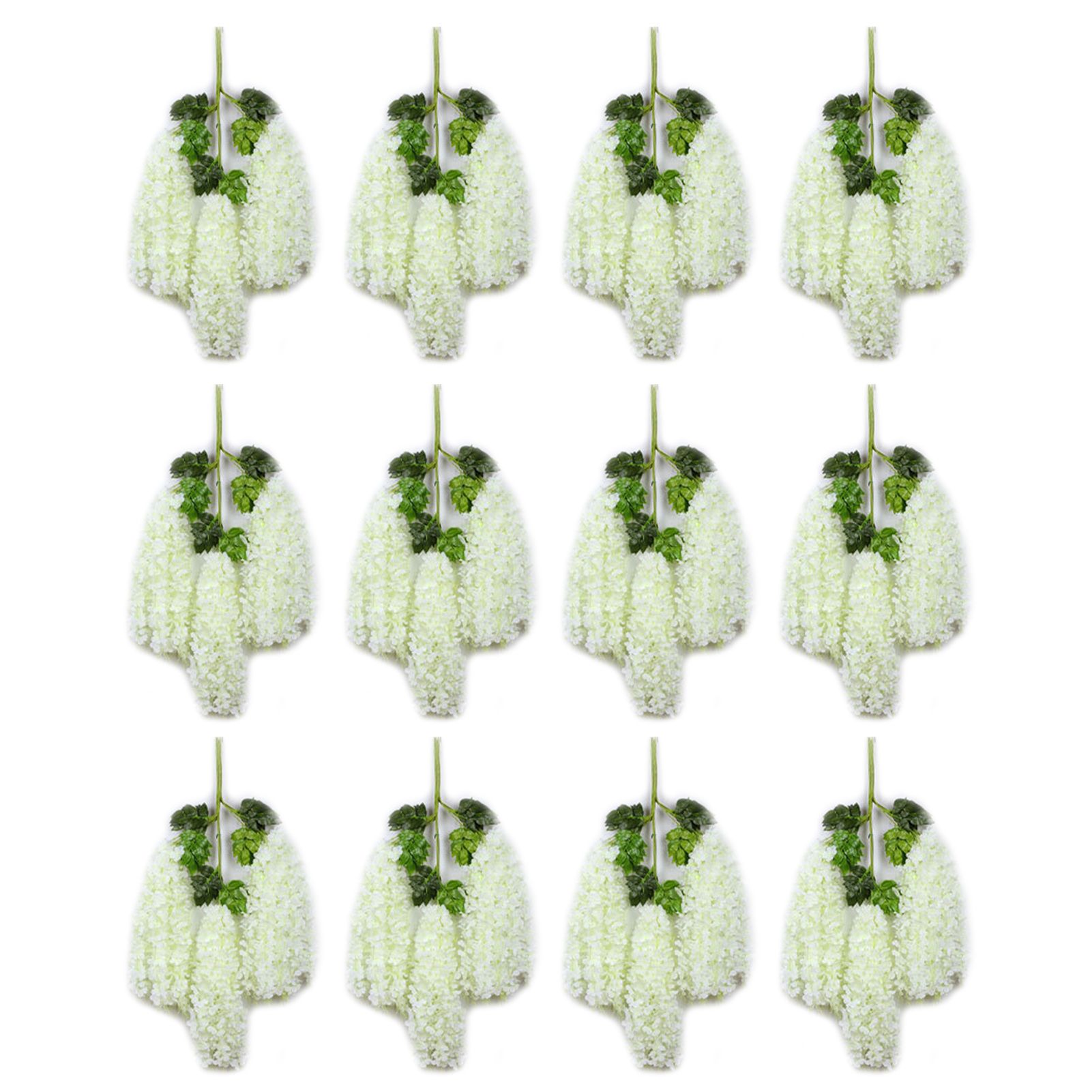 12 Pcs Artificial Wisteria Pure White Exquisite Simulated Wisteria Decoration for Weddings Outdoor Ceremonies