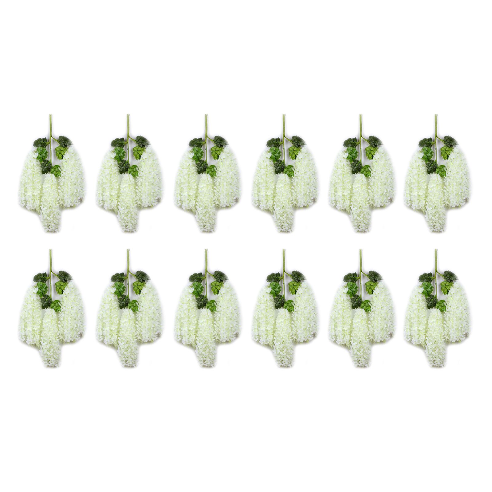 12 Pcs Artificial Wisteria Pure White Exquisite Simulated Wisteria Decoration for Weddings Outdoor Ceremonies
