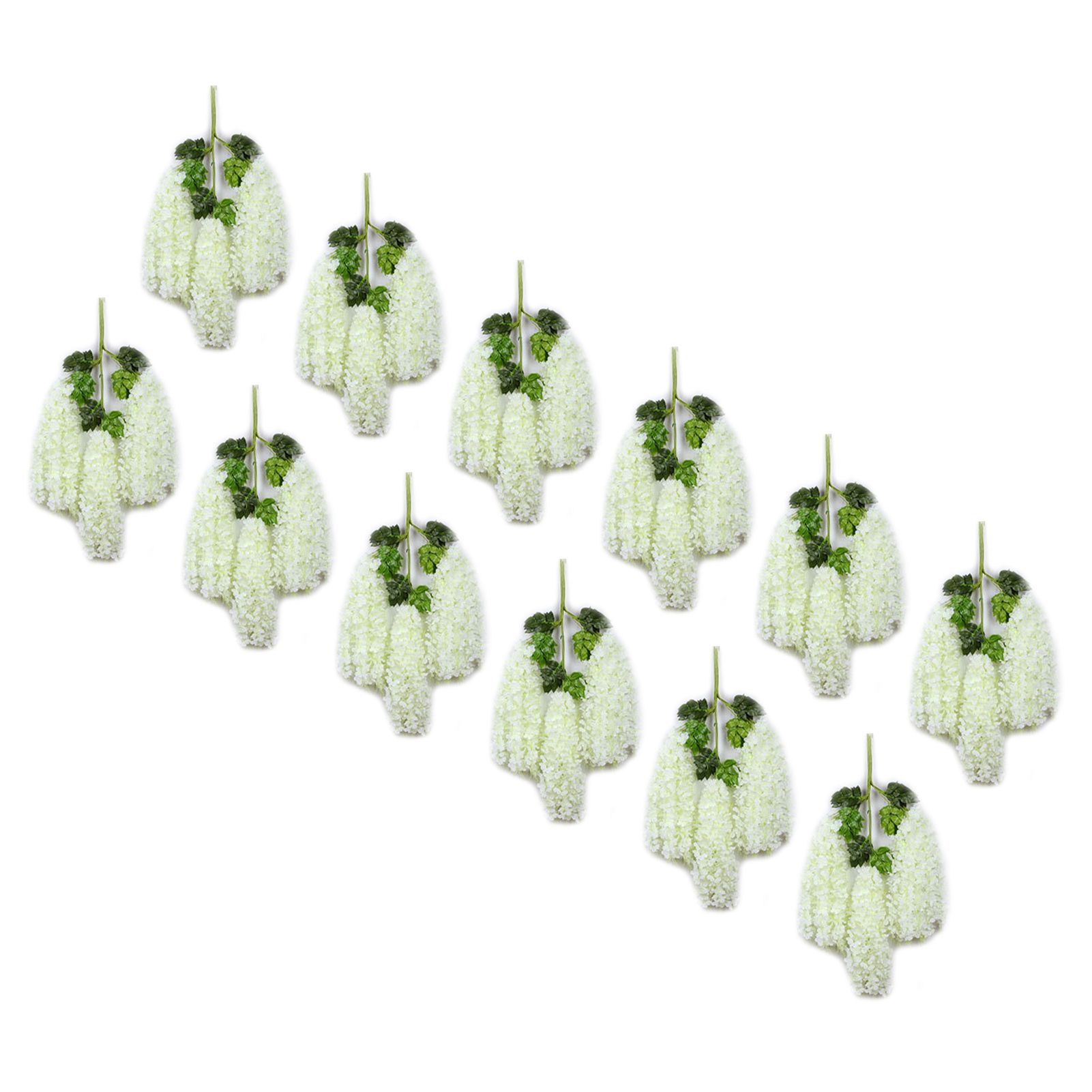 12 Pcs Artificial Wisteria Pure White Exquisite Simulated Wisteria Decoration for Weddings Outdoor Ceremonies