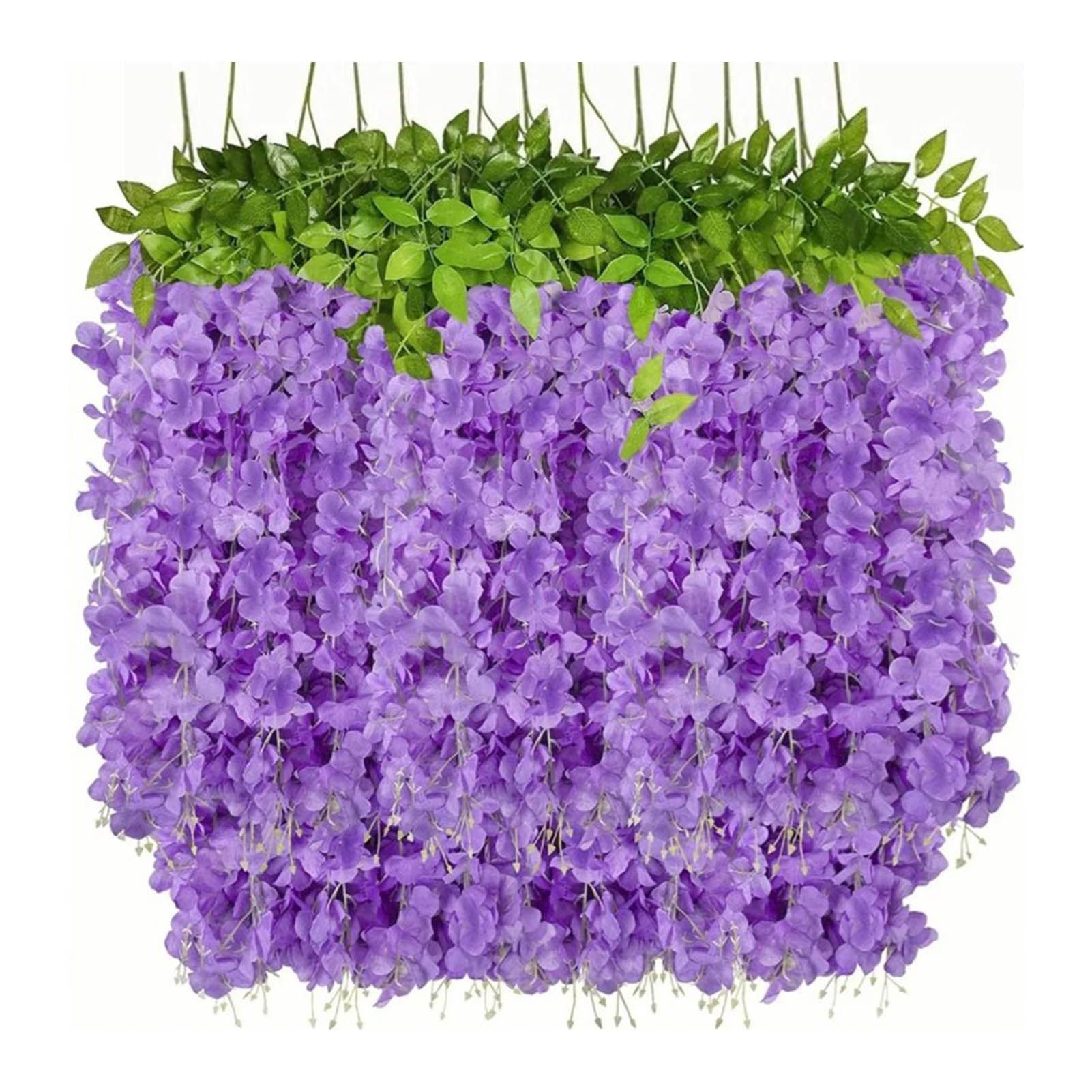 14PCS Ceiling Artificial Wisteria Flower Six Leaf Purple Blue Fake Vines Decoration for Wedding Home Ornament 14PCS Ceiling Artificial Wisteria Flower Six Leaf Purple Blue Fake Vines Decoration for Wedding Home Ornament