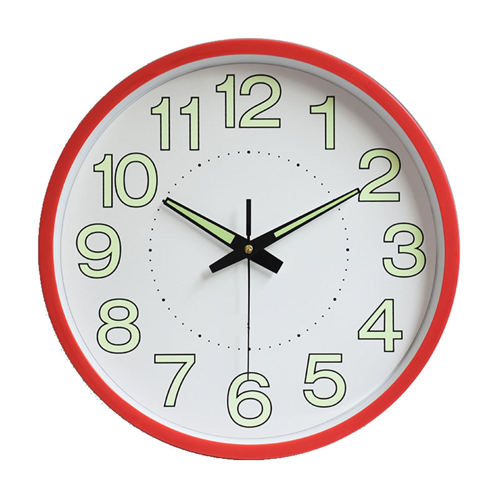 12 Inch Luminous Wall Clock Minimalist Round Quartz Clock for Bedroom Living Room Decoration Red 12 Inch Luminous Wall Clock Minimalist Round Quartz Clock for Bedroom Living Room Decoration Red