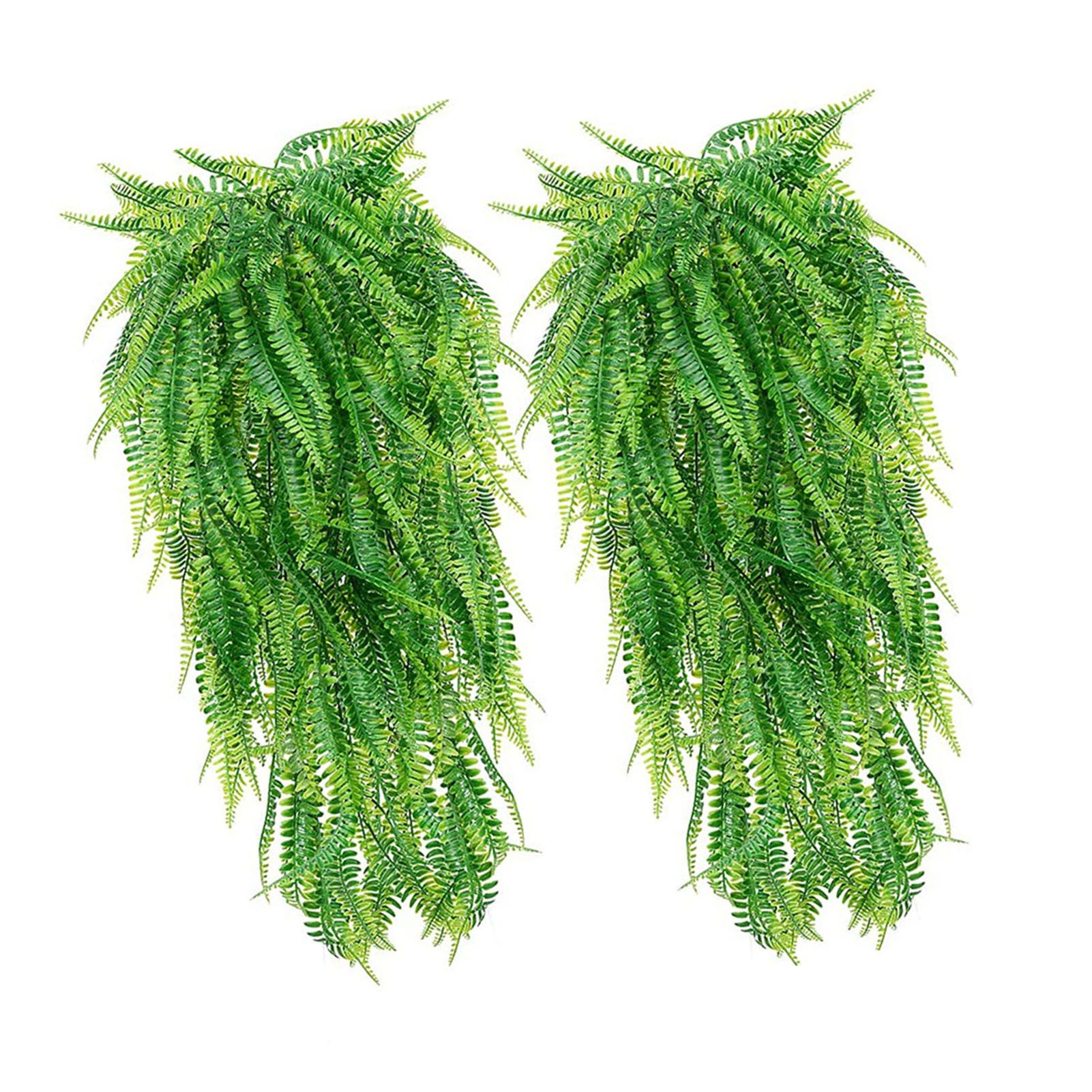 2Pcs Green Leaves Decor Natural Shape Color Lifelike Artificial Green Leaves for Home Courtyard
