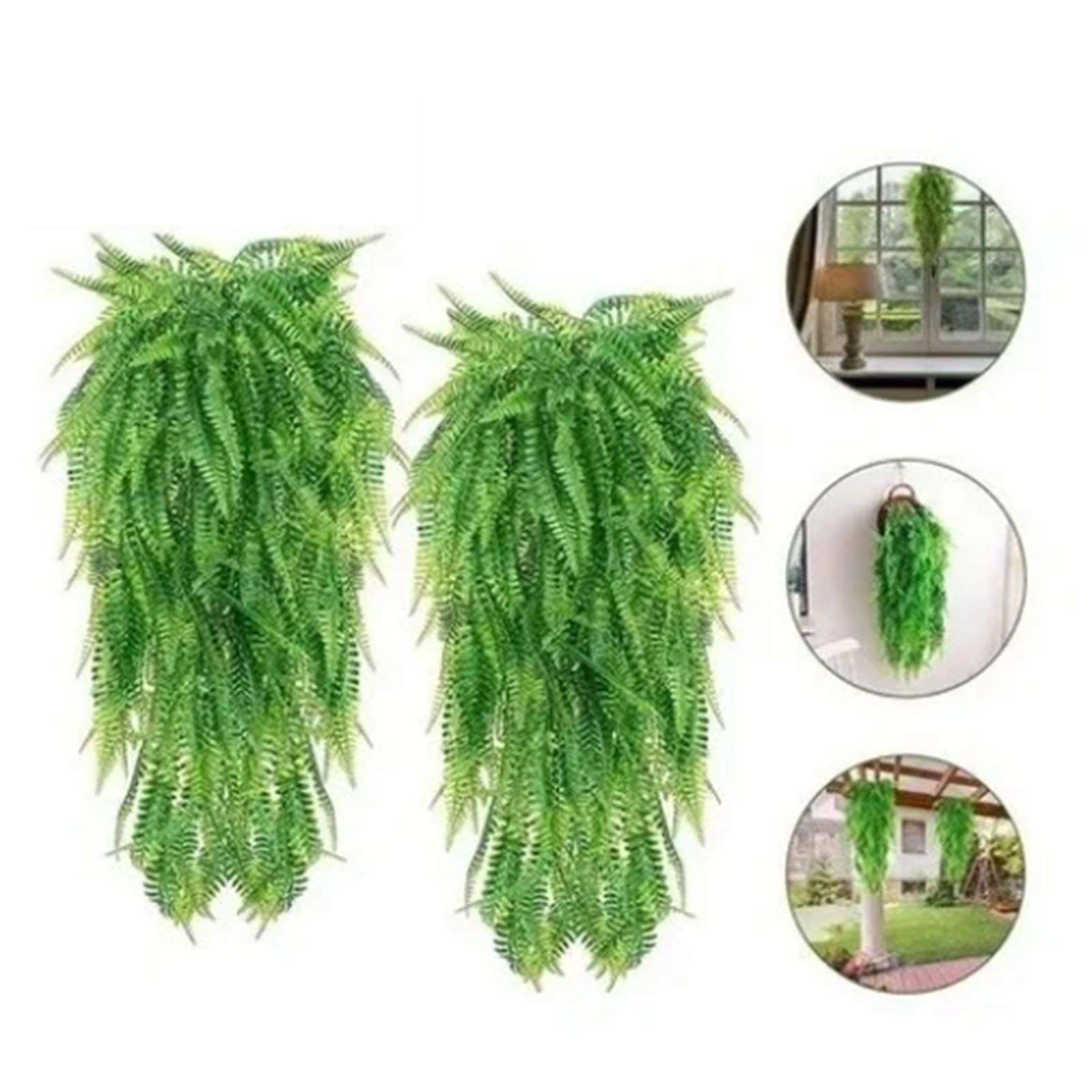 2Pcs Green Leaves Decor Natural Shape Color Lifelike Artificial Green Leaves for Home Courtyard