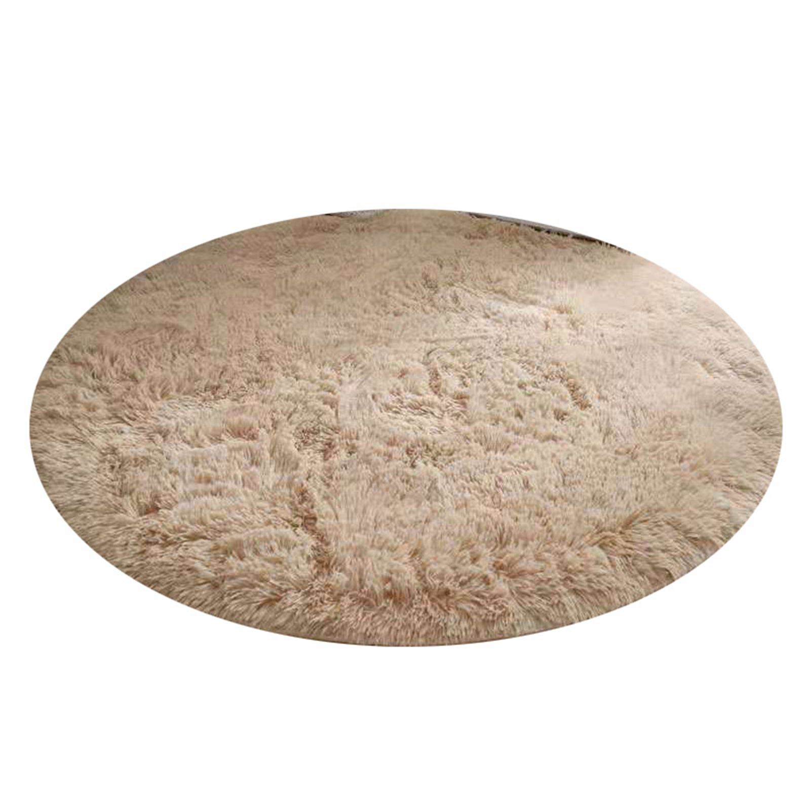 Floor Carpet Polyester Fiber Round Nordic Style Long Plush Soft Shaggy Rug for Home Bedroom Beige Floor Carpet Polyester Fiber Round Nordic Style Long Plush Soft Shaggy Rug for Home Bedroom Beige