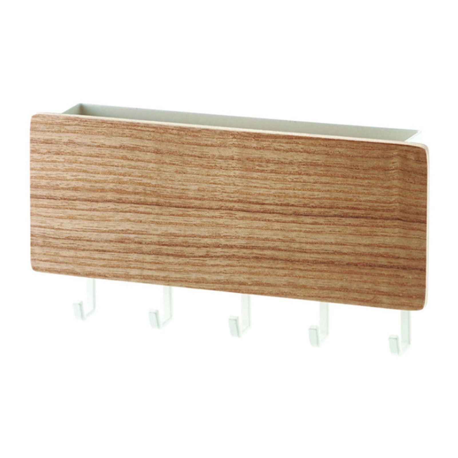 Japanese Wall Mounted Key Holder Wood with 5 Hooks Punch Free Multifunction Key Hanger for Home Natural Wood Color Japanese Wall Mounted Key Holder Wood with 5 Hooks Punch Free Multifunction Key Hanger for Home Natural Wood Color