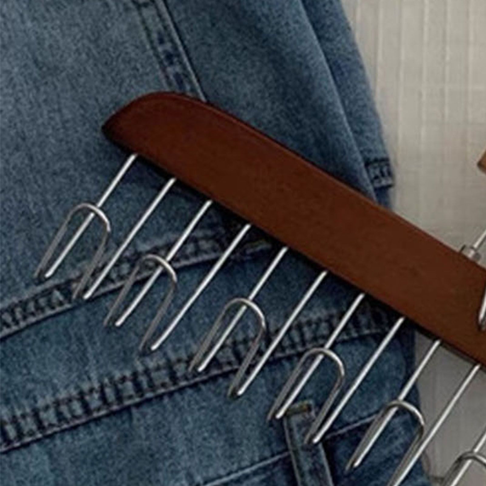 Multifunctional Hanger Punch Free with 8 Hooks Wood and Stainless Steel Cap Holder for Student Dormitory Dark Brown