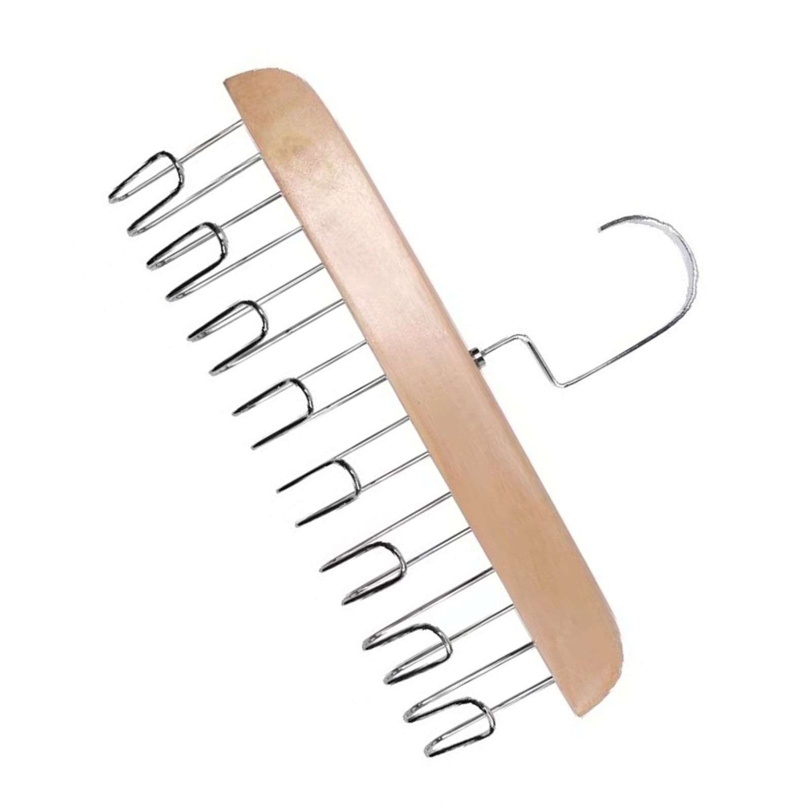 Multifunctional Hanger Punch Free with 8 Hooks Wood and Stainless Steel Cap Holder for Student Dormitory Khaki