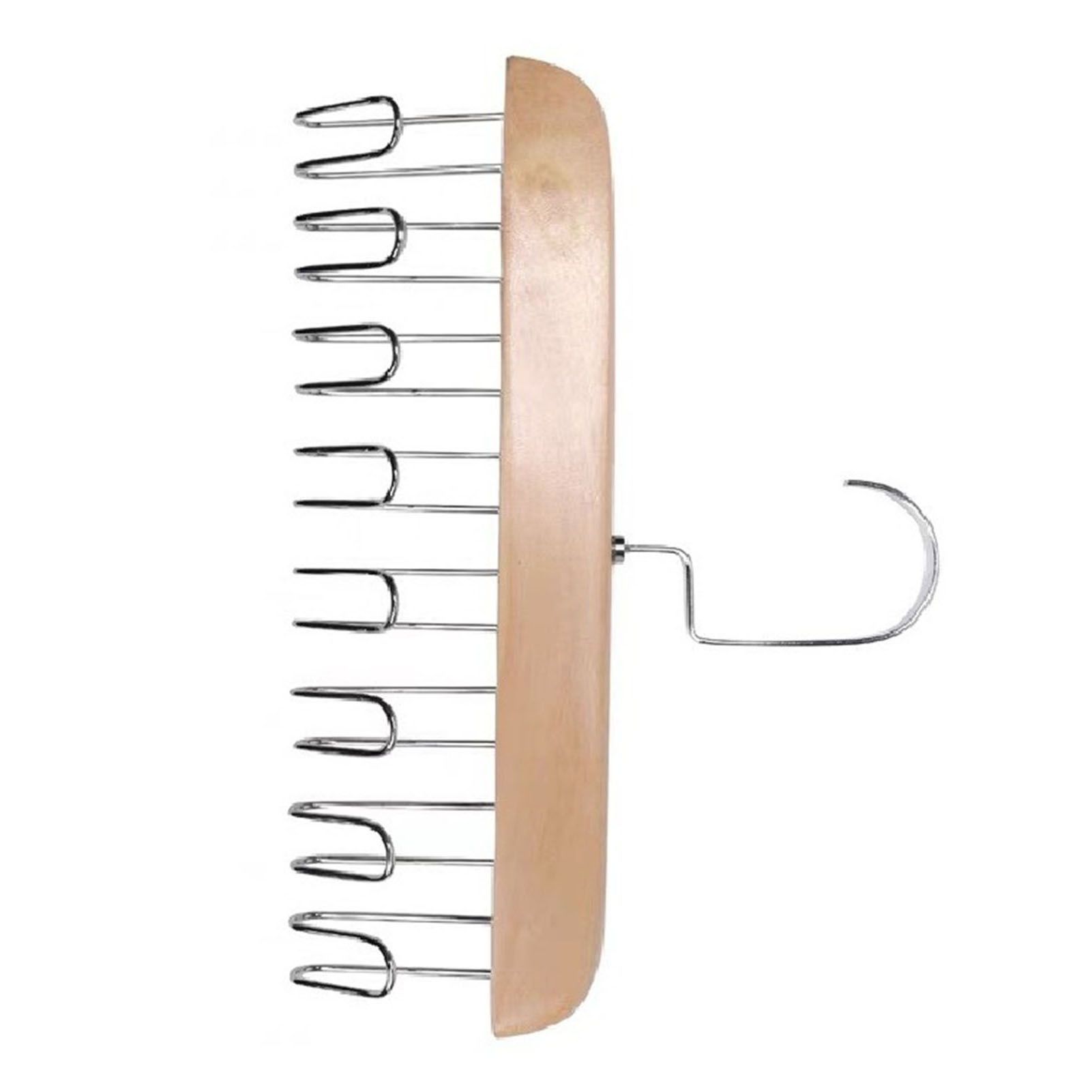 Multifunctional Hanger Punch Free with 8 Hooks Wood and Stainless Steel Cap Holder for Student Dormitory Khaki