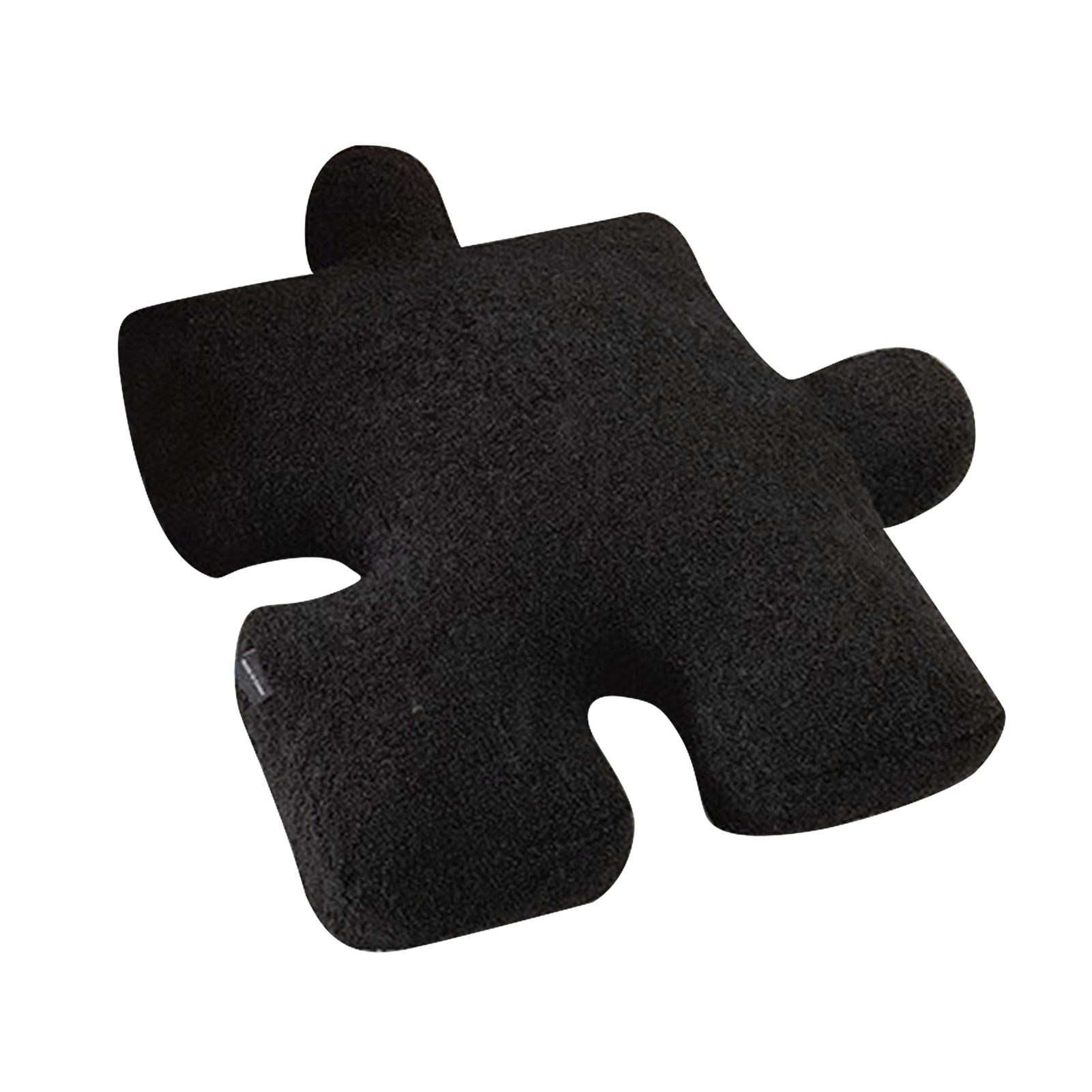 Plush Throw Pillow Ultra Soft Cushion Puzzle Special Shaped for Sofa Bed Window Home Decor Black