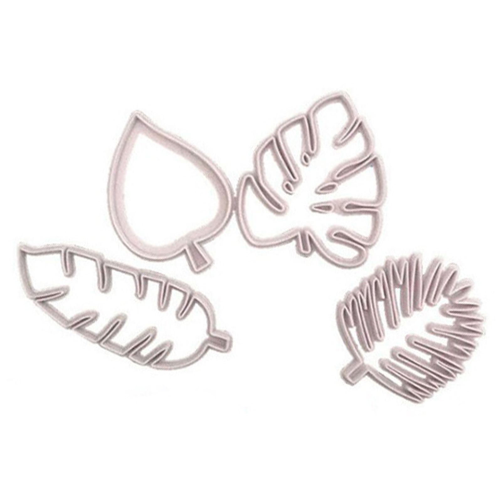 4Pcs Tropical Leaves Cookie Cutter Set Palm Leaves Fondant Cutters Mold for Luau Cake Decorating 4Pcs Tropical Leaves Cookie Cutter Set Palm Leaves Fondant Cutters Mold for Luau Cake Decorating