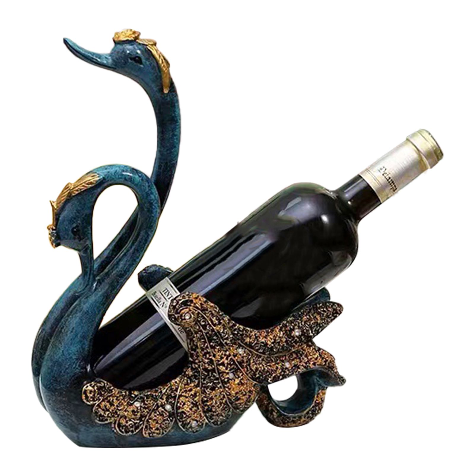 Luxury Swan Wine Rack Innovative Desktop Wine Cabinet Decorative Ornaments for Living Room Office Blue Luxury Swan Wine Rack Innovative Desktop Wine Cabinet Decorative Ornaments for Living Room Office Blue