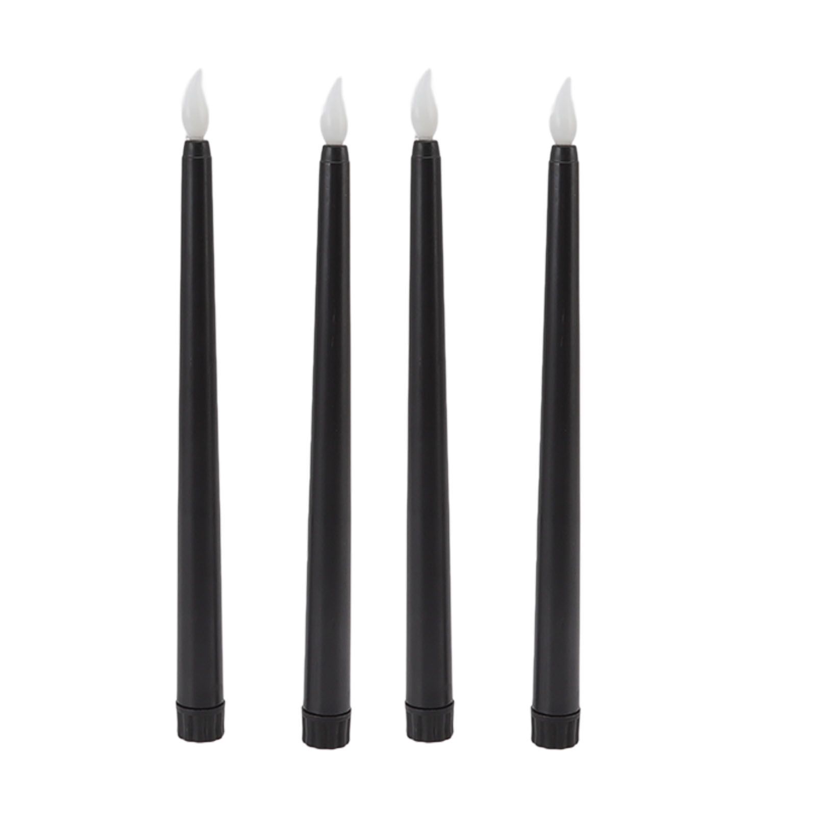 4 Pcs LED Candles Smoke Free Flameless Safe Environmentally Friendly Warm Light Electric LED Taper Candle Black