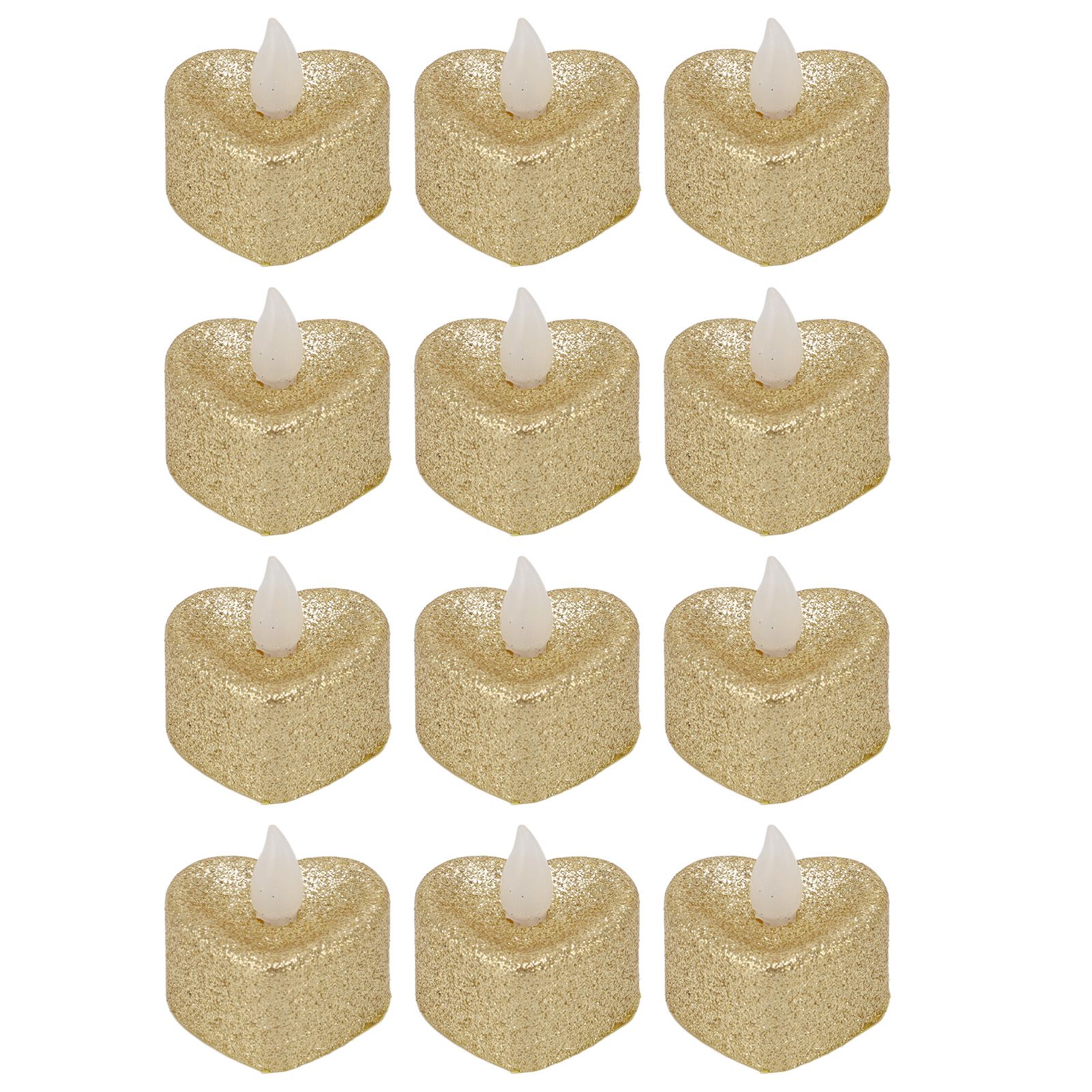 12 PCS LED Candle Lamp Gold Powder Heart Shape Tea Lights Secret Room Props for Christmas Wedding Party 12 PCS LED Candle Lamp Gold Powder Heart Shape Tea Lights Secret Room Props for Christmas Wedding Party