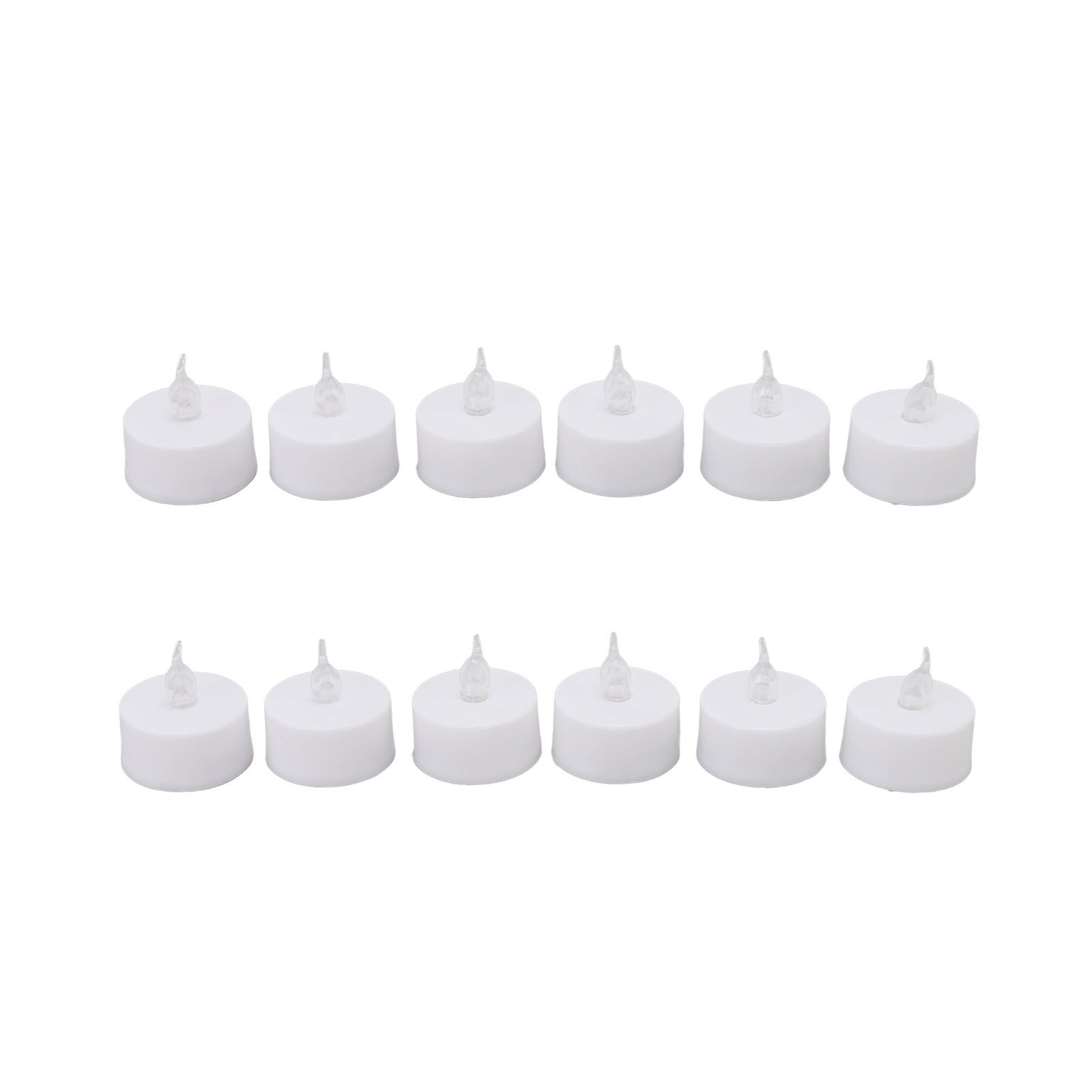 12Pcs Flameless LED Candle Light Tea Lights Candles with Color Transparent Wick Halloween Holiday Party Room Ambinece Props