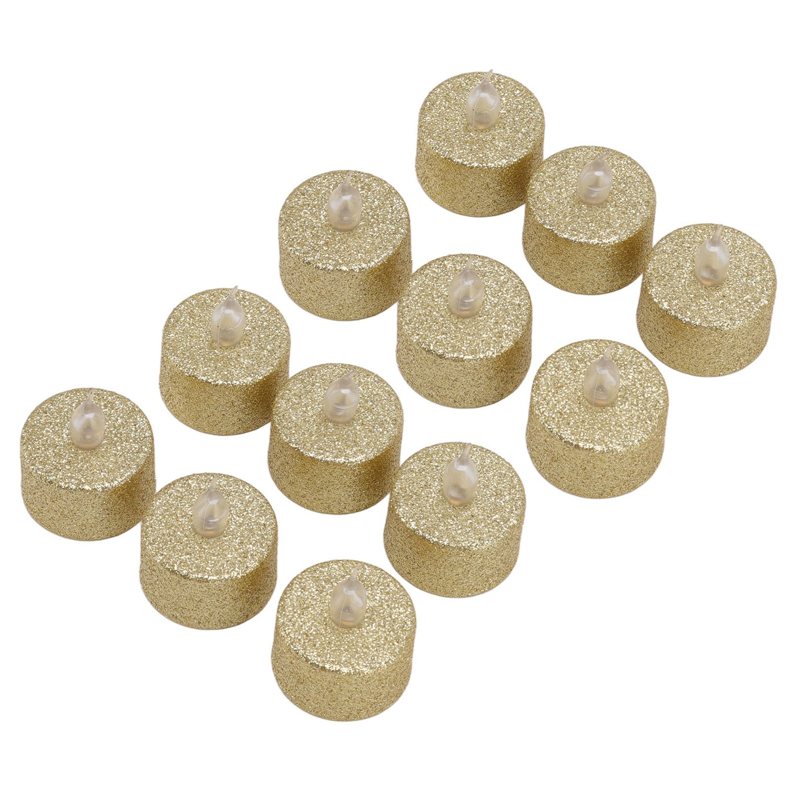 LED Candle Light Flameless Battery Operated Decorative Electronic Tea Light for Christmas Wedding 12pcs Gold
